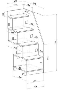 Кровать-чердак с угловым шкафом и столешницей Ridgimmi 11.2