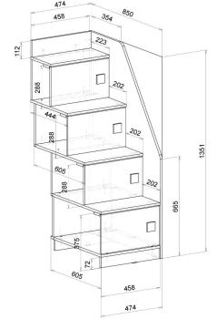 Кровать-чердак с угловым шкафом и столешницей Ridgimmi 11.3