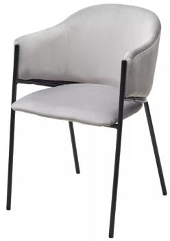 H-09 Светло-серый, велюр / черный каркас