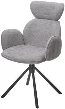 Brego-07 Серый, ткань/ 7525-180 Серый, велюр/Черный