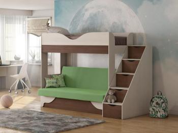 Бодега Светлый / Орех Донской / Велюр Зеленый