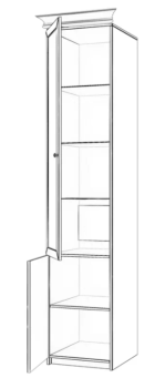 Шкаф однодверный Атлант Бэль со стеклом + карнизы 402/424