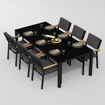 Обеденная группа Ideal Patio CANA BONTA - стол стекло 220/каркас карбон