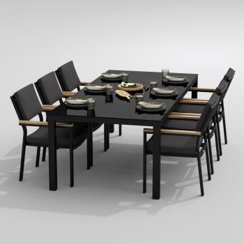 Обеденная группа Ideal Patio CANA BONTA - стол стекло 220/каркас карбон