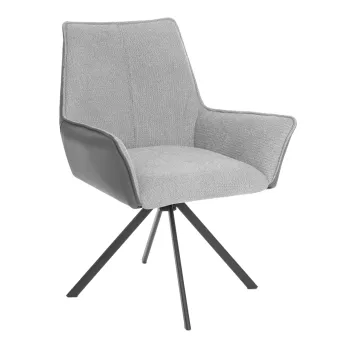 велюр/букле (HYP)/Экокожа, светло-серый/графит