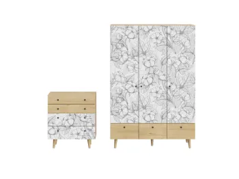 Ножки металлические, Корпус - Робиния Брэнсон, Фасад - Принт Cotton