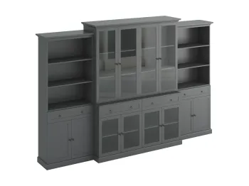 Корпус - Серый, Фасад - Серый/Стекло/Стекло