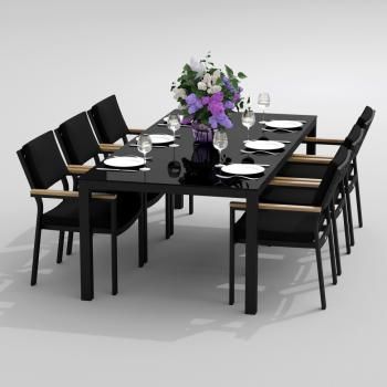 Обеденная группа Ideal Patio CANA BONTA - стол стекло 220/каркас карбон