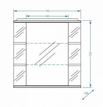 Зеркало-шкаф Stella Polar Лаура 70/С правое