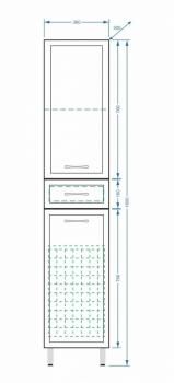 Шкаф-пенал Stella Polar Концепт 36 с корзиной