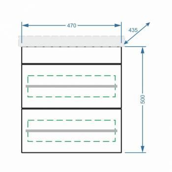 Тумба подвесная Stella Polar Ванесса 50 2 ящ.