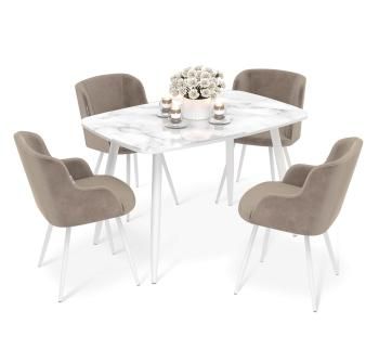 белый мрамор/латте/белый муар