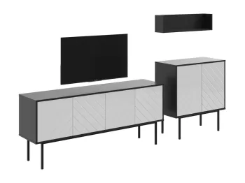 Фасад - Стекло белое 9003 RAL9003, Корпус - Черный