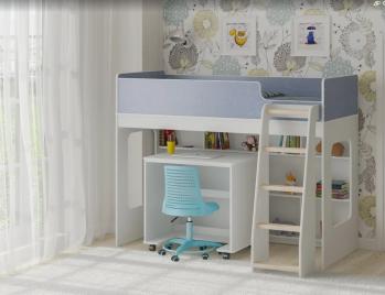 Белый/лен голубой