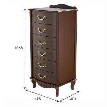 Комод Мебелик Джульетта узкий 6 ящ.