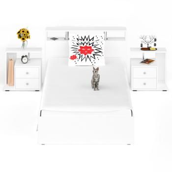 Кровать с ящиками СВК Камелия 1400 + две тумбы