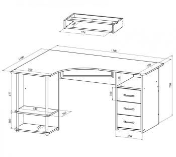 Стол компьютерный Compass С-237 с полкой СЕ-237