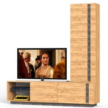 Дуб крафт золотой/камень тёмный