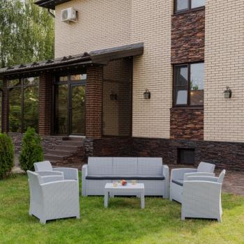 Цвет пластика: светло-серый/Цвет подушек:светло-серый