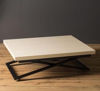 Стол трансформер Levmar Compact D31/S53 Выбеленный дуб/Черные опоры