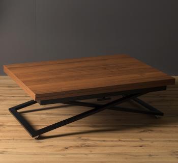 Стол трансформер Levmar Compact D44/S53 Миланский орех/Черные опоры