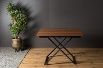 Стол трансформер Levmar Compact D44/S53 Миланский орех/Черные опоры