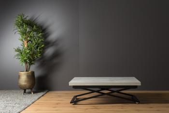 Стол трансформер Levmar Compact D51/S53 Бетон/Черные опоры