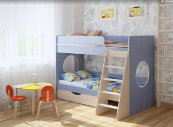 Венге светлый/лен голубой