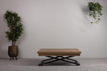 Стол-трансформер Levmar Cross D38/S53 Дуб вотан/Черный