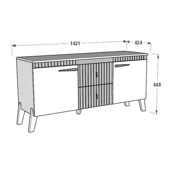 Тумба ТВ с ножками FANT Ольга 3