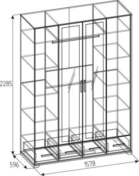 Шкаф для одежды и белья Глазов-мебель Айрис 555
