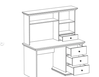 Стол ОГОГО Reina с полочным модулем