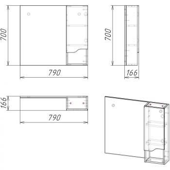 Зеркало-шкаф Stella Polar Абигель 80