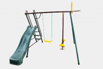Игровой комплекс Мебельторг качели детские Солнышко-5 + горка