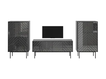 Корпус - Черный, Фасад - Стекло темно-серое REF 7016