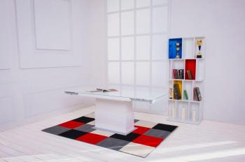 Стол-трансформер Levmar Space стекло V15/S95 Белый/Сатинированная сталь