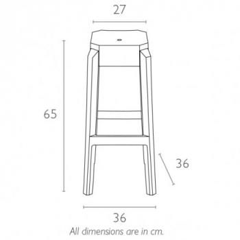 Табурет прозрачный ReeHouse Fox полубарный