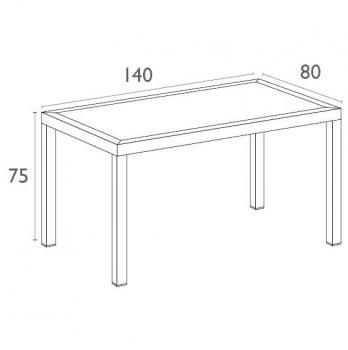 Стол пластиковый ReeHouse Orlando 140