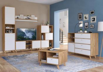 Дуб крафт/белый структурный