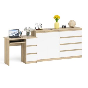 Дуб Сонома/Белый