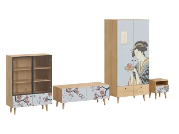 Ножки бук, Фасад - Стекло/Принт Onna, Корпус - Робиния Брэнсон