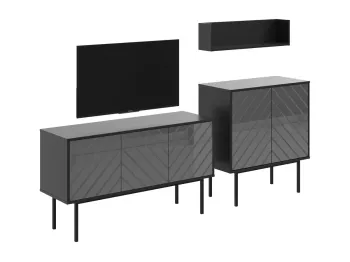 Фасад - зеркало серое, Корпус - Черный