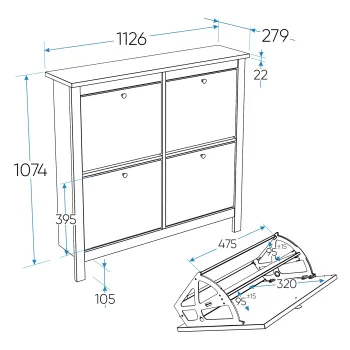 Обувница Гуд Лакк Сага 113х108