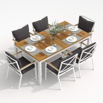 Обеденная группа Ideal Patio TELLA FESTA plus - стол тик 180/каркас белый