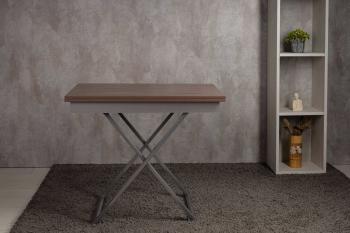 Стол-трансформер Левмар Apollo D69/S59 дуб шамони темный/серебро