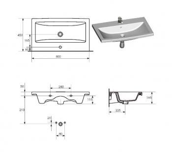 Тумба с раковитиной подвесная Style Line