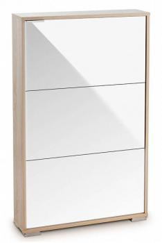 Дуб санома/Белое стекло