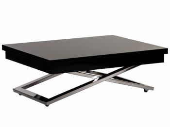 Стол-трансформер Levmar Cross G27/S79 Черный глянец/Нержавеющая сталь