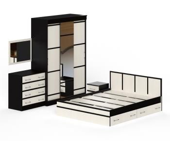 Спальня СВК Сакура № 1 Комод + Зеркало + Кровать 1600 + Тумба + Шкаф-купе 1500