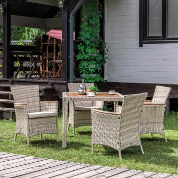 Ротанг:Бежевый/Подушки:Бежевые